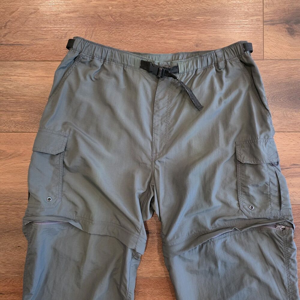 REI Pants Mens Large Green Convertible Nylon Cargo Hiking Zip Off Outdoor - Picture 9 of 15